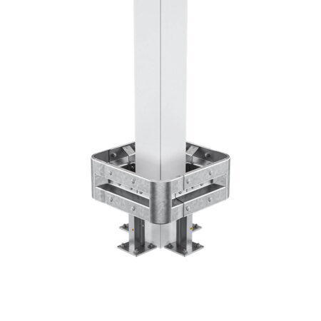 4-seitiger Säulenschutz-Komplett-Bausatz M50-1SP, außen 74 cm, innen 25 cm, Stahl, Profil B