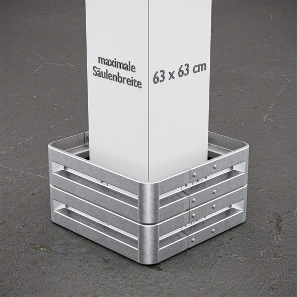 4-seitiger Säulenschutz-Komplett-Bausatz M50-2SP, außen 112 cm, innen 63 cm, Stahl, Profil B