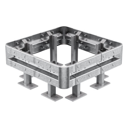 Säulenschutz-Komplett-Bausatz, feuerverzinkter Stahl, für Säulen bis 80 x 80 cm