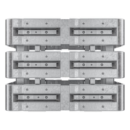 4-seitiger Säulenschutz-Komplett-Bausatz M100-3SP, außen 138 cm, innen 88 cm, Stahl, Profil B