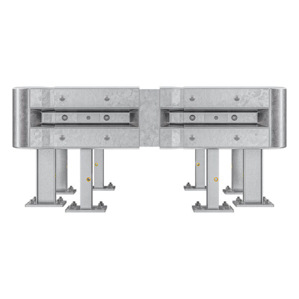 4-seitiger Säulenschutz-Komplett-Bausatz M50-1SP, außen 138 cm, innen 88 cm, Stahl, Profil B