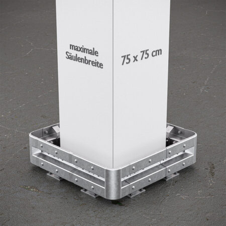 4-seitiger Säulenschutz-Komplett-Bausatz M25-1SP, außen 124 cm, innen 75 cm, Stahl, Profil B