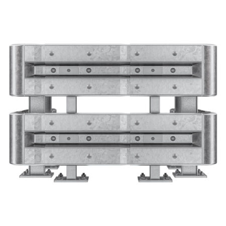 3-seitiger Säulenschutz-Komplett-Bausatz M75-2SP, außen 124x127cm, innen 75x101cm, Stahl, Profil B