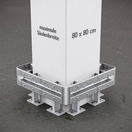 Säulenschutz-Komplett-Bausatz, feuerverzinkter Stahl, für Säulen bis 80 x 80 cm