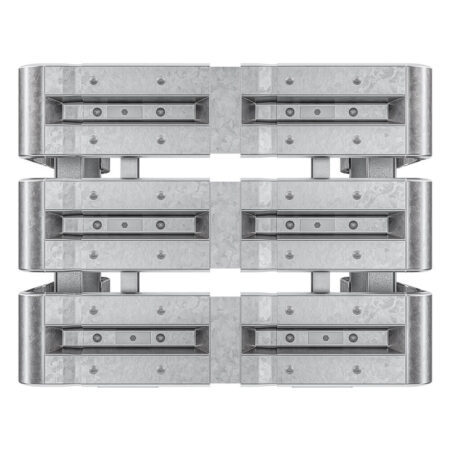 3-seitiger Säulenschutz-Komplett-Bausatz M100-3SP, außen 138x141cm, innen 88x115cm, Stahl, Profil B