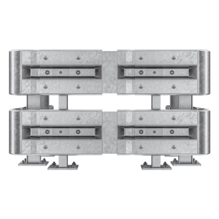 3-seitiger Säulenschutz-Komplett-Bausatz M75-2SP, außen 138x141cm, innen 88x115cm, Stahl, Profil B