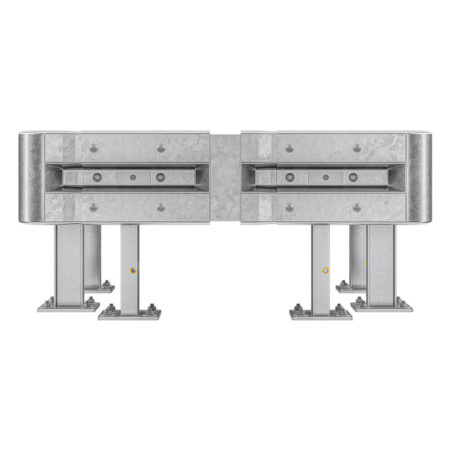 3-seitiger Säulenschutz-Komplett-Bausatz M50-1SP, außen 138x141cm, innen 88x115cm, Stahl, Profil B
