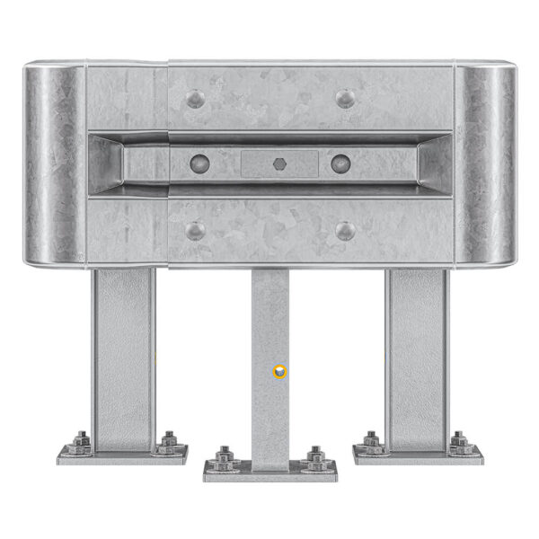 3-seitiger Säulenschutz-Komplett-Bausatz M50-1SP, außen 74x77 cm, innen 25x51 cm, Stahl, Profil B