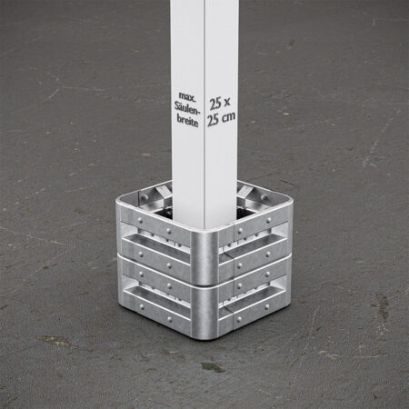 4-seitiger Säulenschutz-Komplett-Bausatz M50-2SP, außen 74 cm, innen 25 cm, Stahl, Profil B