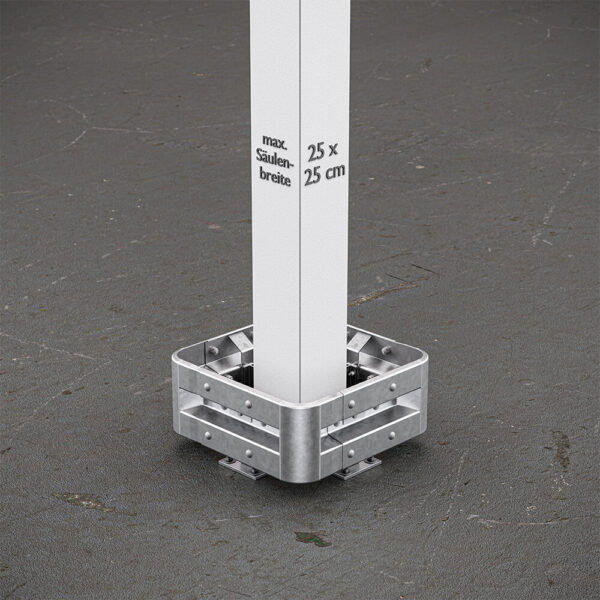 4-seitiger Säulenschutz-Komplett-Bausatz M25-1SP, außen 74 cm, innen 25 cm, Stahl, Profil B