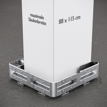 3-seitiger Säulenschutz-Komplett-Bausatz M25-1SP, außen 138x141cm, innen 88x115cm, Stahl, Profil B
