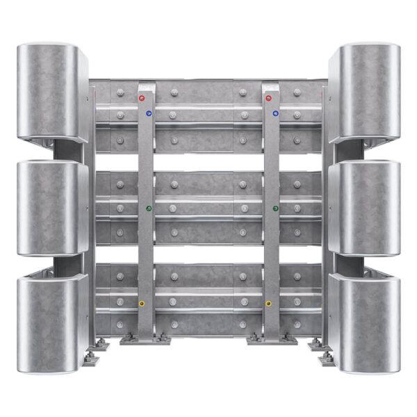 3-seitiger Säulenschutz-Komplett-Bausatz M100-3SP, außen 124x127cm, innen 75x101cm, Stahl, Profil B