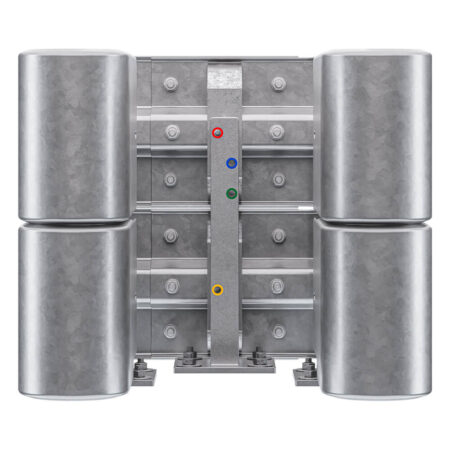 3-seitiger Säulenschutz-Komplett-Bausatz M50-2SP, außen 74x77 cm, innen 25x51 cm, Stahl, Profil B