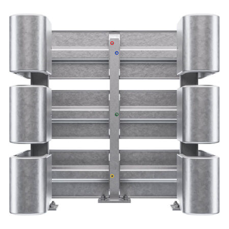 3-seitiger Säulenschutz-Komplett-Bausatz M100-3SP, außen 112x96 cm, innen 63x68 cm, Stahl, Profil B