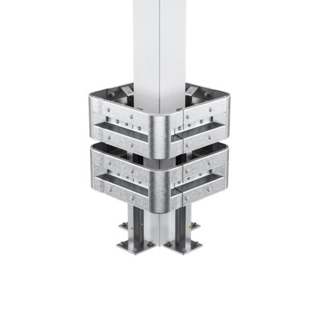 4-seitiger Säulenschutz-Komplett-Bausatz M100-2SP, außen 74 cm, innen 25 cm, Stahl, Profil B