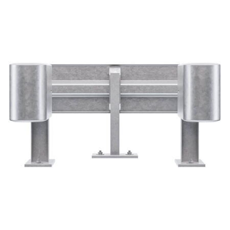 Säulenschutz-Komplett-Bausatz, 3-seitig, feuerverzinkter Stahl, für Säulen bis 68 cm