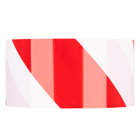 PVC-Warnmarkierungsband, links, rot/weiß, 6 cm, 66 m/Rolle
