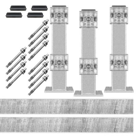 Rammschutz-Planken Komplett-Bausatz, 2 Meter Länge, verzinkt, Stahl, C-Profil