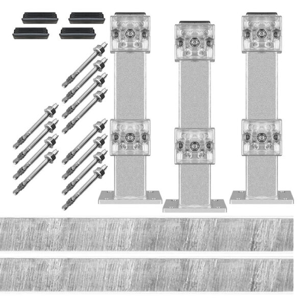 Rammschutz-Planken Komplett-Bausatz, 2 Meter Länge, verzinkt, Stahl, C-Profil
