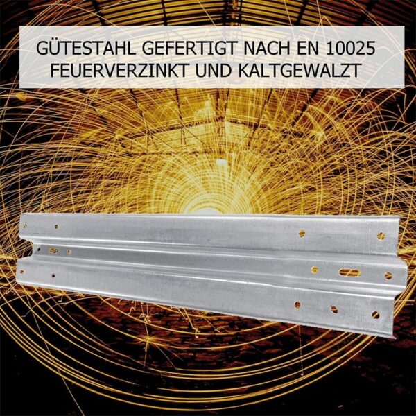 Leitplanke aus Stahl, 2,30 m Länge, mit Profil B nach RAL-RG 620 Standard