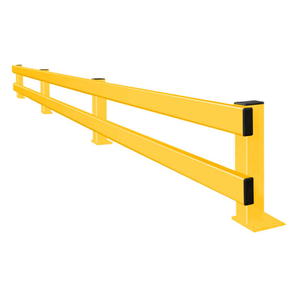 Rammschutz-Planken Komplett-Bausatz, 2 Meter Länge, gelb, Stahl, C-Profil
