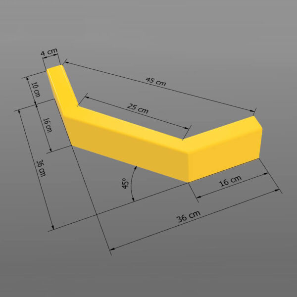 Rammschutz-Planken Verlängerungs-Bausatz, 90 Grad Ecke, gelb, Stahl, C-Profil