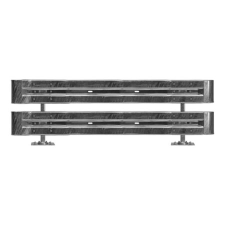 Leitplanken Komplett-Bausatz, 2-holmig, 2,80 m, zum Aufschrauben, Stahl, Profil B