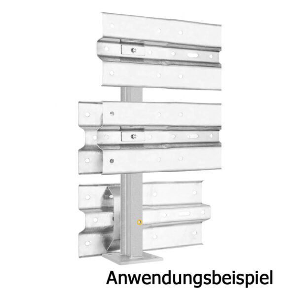 Multi-Pfosten, IPE 100, 100 cm hoch, für Leitplanken, 3SP, Stahl, zum Aufschrauben
