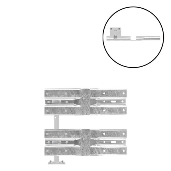 Leitplanken Verlängerungs-Bausatz Knickplanke M75-2SP, Aufschrauben, Stahl, Profil B