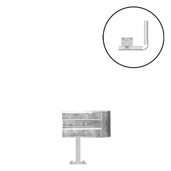 Leitplanken Verlängerungs-Bausatz Außen-Eckstück M50-1SP, Aufschrauben, Stahl, Profil B