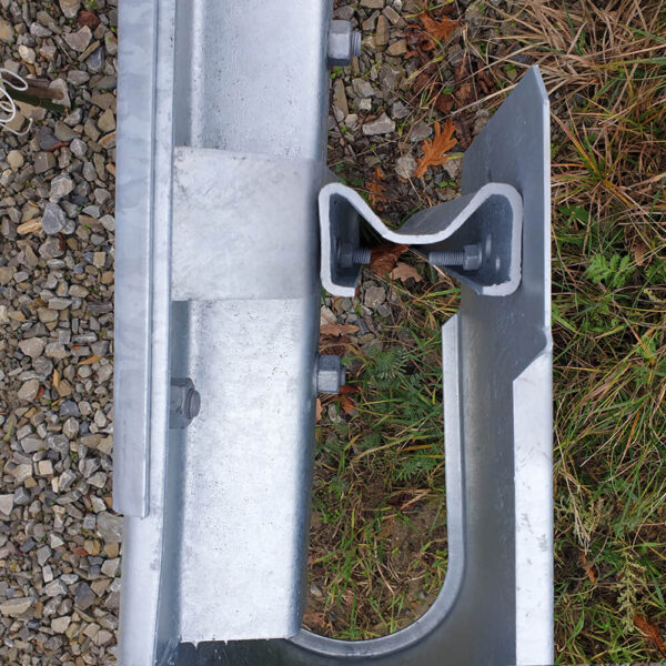 Kopfstück rechts für Leitplanken aus Stahl mit Profil B, 55 cm