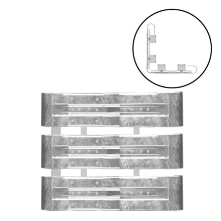 Außenwinkel-Komplett-Bausatz M100-3SP, 127cm Seitenlänge, Aufschrauben, Stahl, Profil B