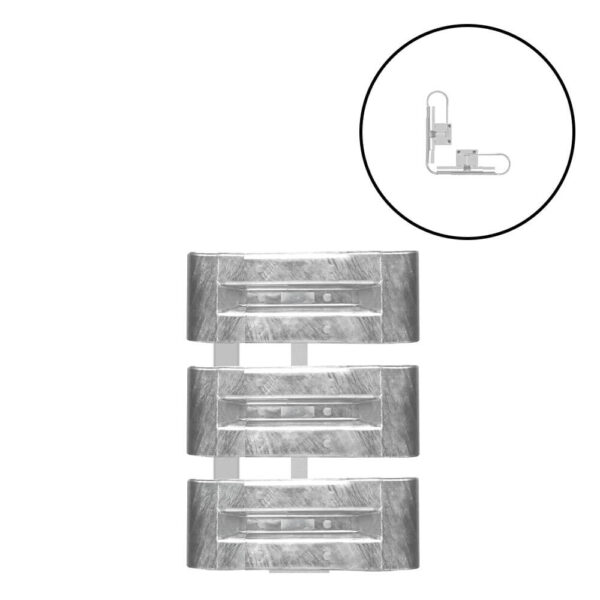 Außenwinkel-Komplett-Bausatz M100-3SP, 77 cm Seitenlänge, Aufschrauben, Stahl, Profil B