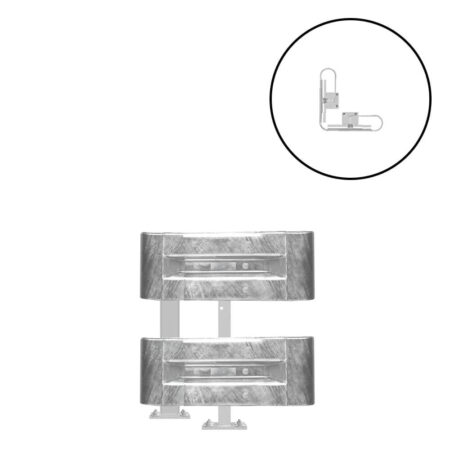 Außenwinkel-Komplett-Bausatz M75-2SP, 77 cm Seitenlänge, Aufschrauben, Stahl, Profil B