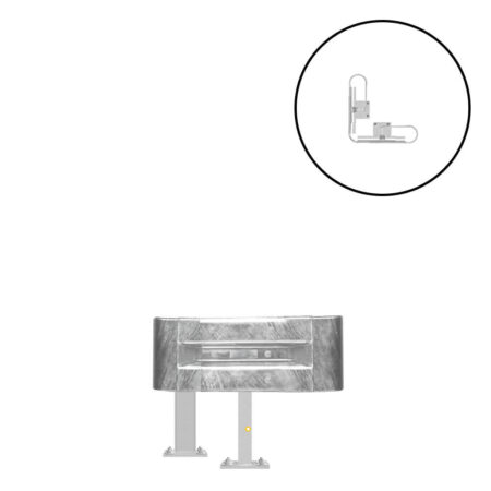 Außenwinkel-Komplett-Bausatz M50-1SP, 77 cm Seitenlänge, Aufschrauben, Stahl, Profil B