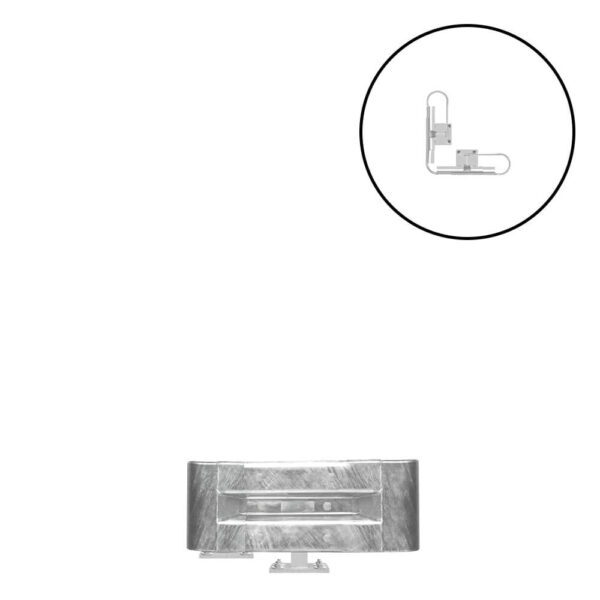 Außenwinkel-Komplett-Bausatz M25-1SP, 77 cm Seitenlänge, Aufschrauben, Stahl, Profil B