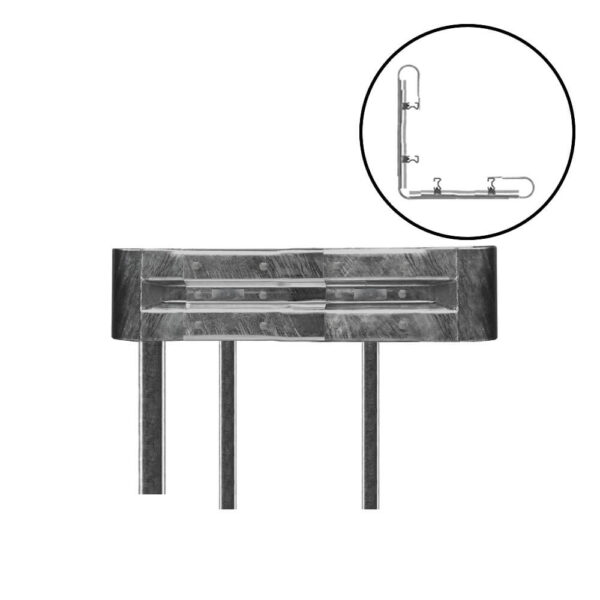 Außenwinkel-Komplett-Bausatz, 127 cm Seitenlänge, zum Rammen, Stahl, Profil B