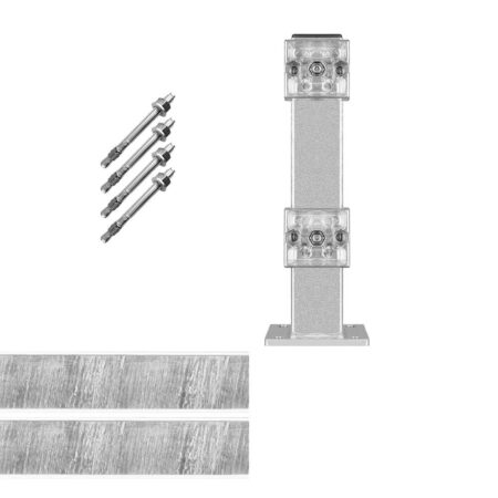 Rammschutz-Planken Verlängerungs-Bausatz, 1 Meter Länge, verzinkt, Stahl, C-Profil