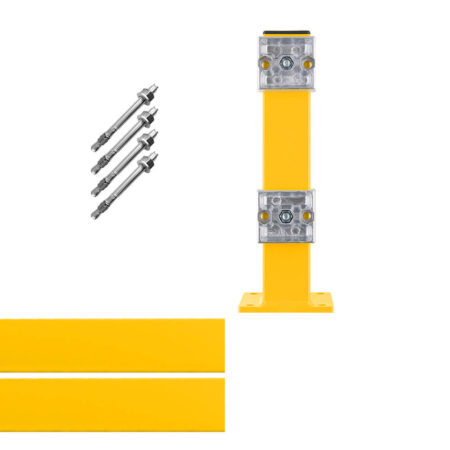 Rammschutz-Planken Verlängerungs-Bausatz, 1 Meter Länge, gelb, Stahl, C-Profil