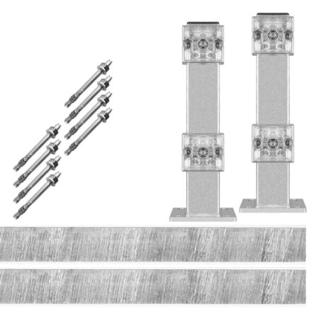Rammschutz-Planken Verlängerungs-Bausatz, 2 Meter Länge, verzinkt, Stahl, C-Profil