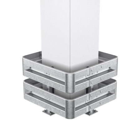 4-seitiger Säulenschutz-Komplett-Bausatz M75-2SP, außen 112 cm, innen 63 cm, Stahl, Profil B