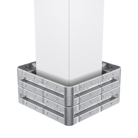 4-seitiger Säulenschutz-Komplett-Bausatz M50-2SP, außen 124 cm, innen 75 cm, Stahl, Profil B