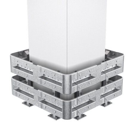 4-seitiger Säulenschutz-Komplett-Bausatz M75-2SP, außen 138 cm, innen 88 cm, Stahl, Profil B