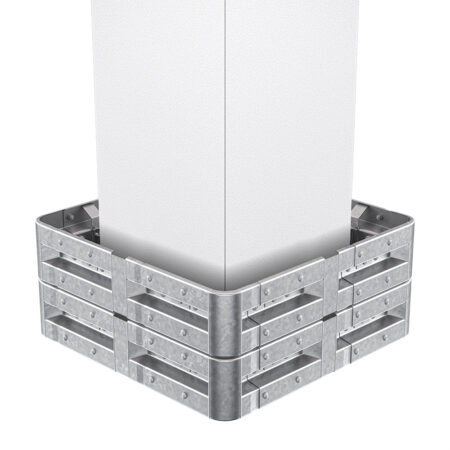 4-seitiger Säulenschutz-Komplett-Bausatz M50-2SP, außen 138 cm, innen 88 cm, Stahl, Profil B