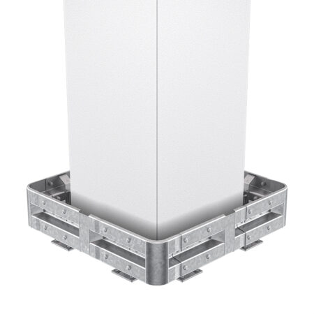 4-seitiger Säulenschutz-Komplett-Bausatz M25-1SP, außen 138 cm, innen 88 cm, Stahl, Profil B