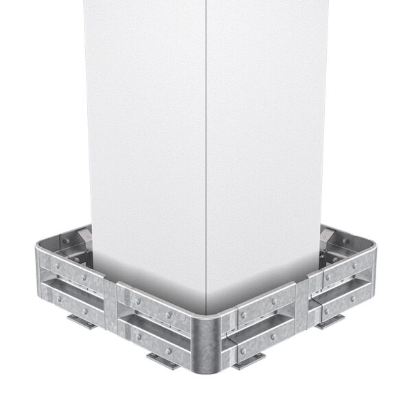 4-seitiger Säulenschutz-Komplett-Bausatz M25-1SP, außen 138 cm, innen 88 cm, Stahl, Profil B