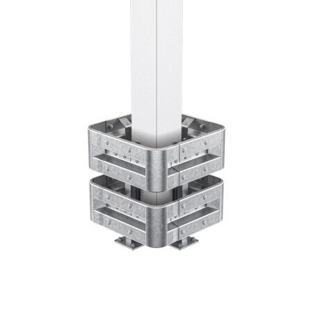 4-seitiger Säulenschutz-Komplett-Bausatz M75-2SP, außen 74 cm, innen 25 cm, Stahl, Profil B