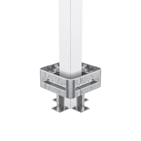 4-seitiger Säulenschutz-Komplett-Bausatz M50-1SP, außen 74 cm, innen 25 cm, Stahl, Profil B