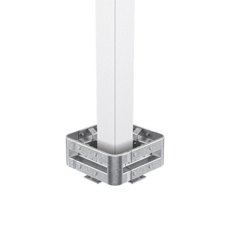 4-seitiger Säulenschutz-Komplett-Bausatz M25-1SP, außen 74 cm, innen 25 cm, Stahl, Profil B