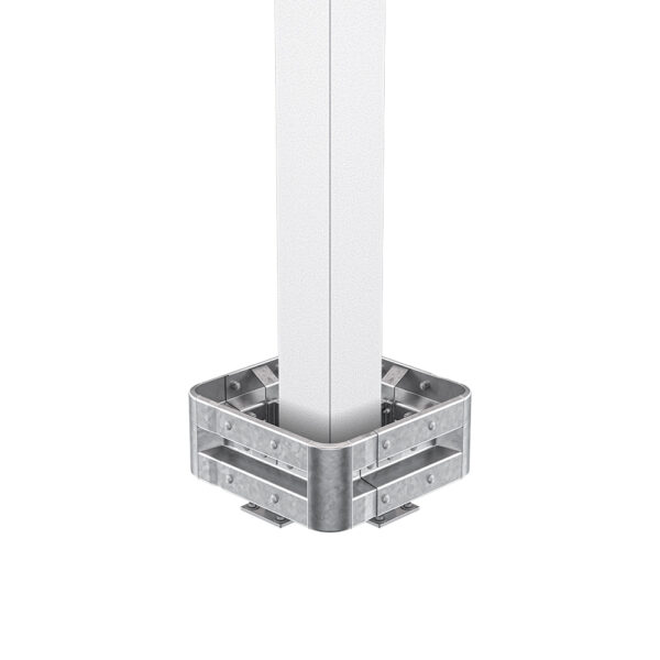 4-seitiger Säulenschutz-Komplett-Bausatz M25-1SP, außen 74 cm, innen 25 cm, Stahl, Profil B